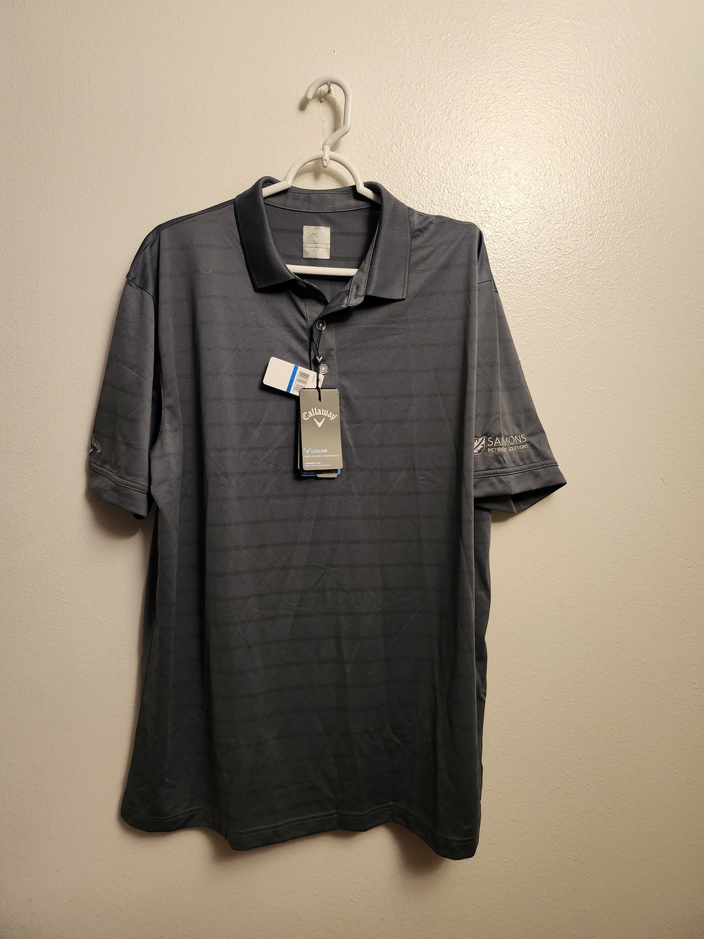 New With Tags Callaway Men’s Charcoal Gray Opti-Dri Golf Performance Polo Shirt
